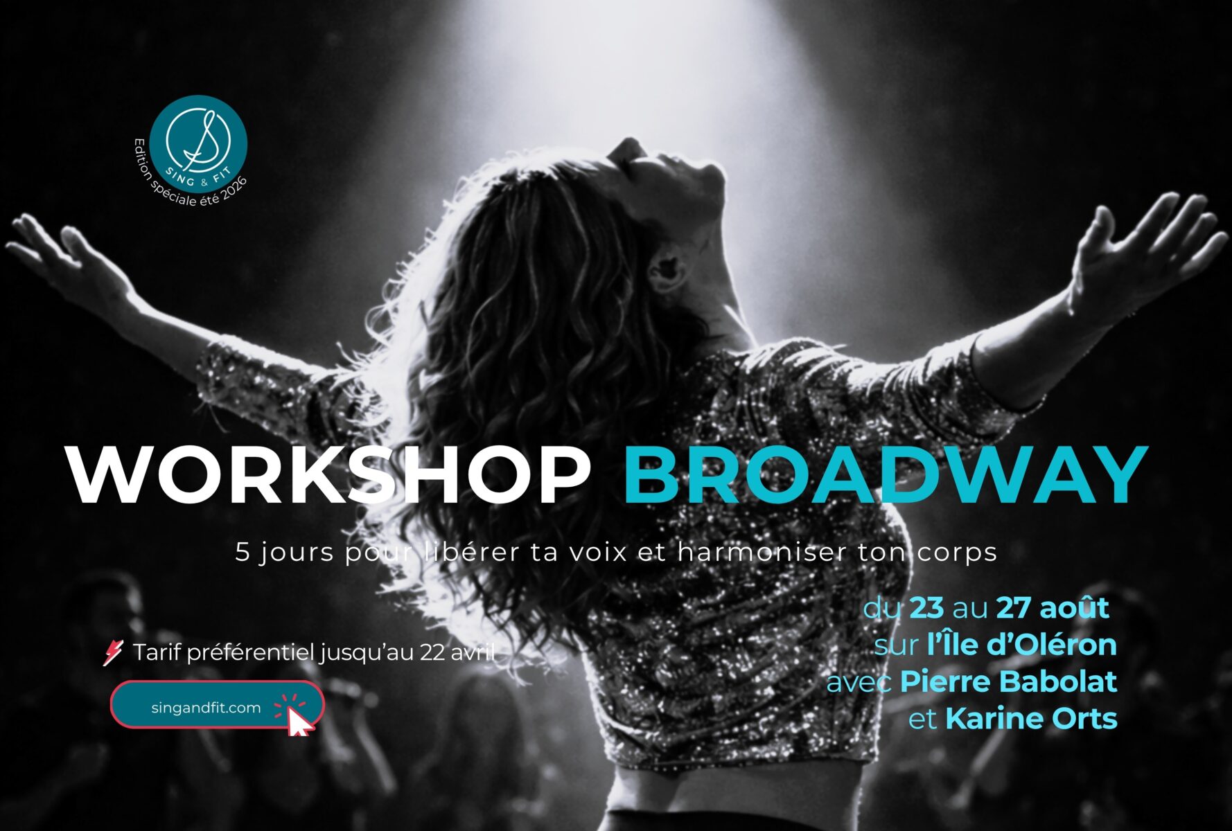 sing-and-fit-workshop-broadway-été-2026 Affiche Sing & Fit workshop Broadway été 2026
